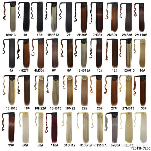 Straight Ponytail Hair Extension Clip in Hairpiece Synthetic Blonde Long Smooth Overhead PonyTail  Hair Heat Resistant Horsetail